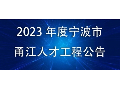 2023年度宁波市甬江引才工程公告
